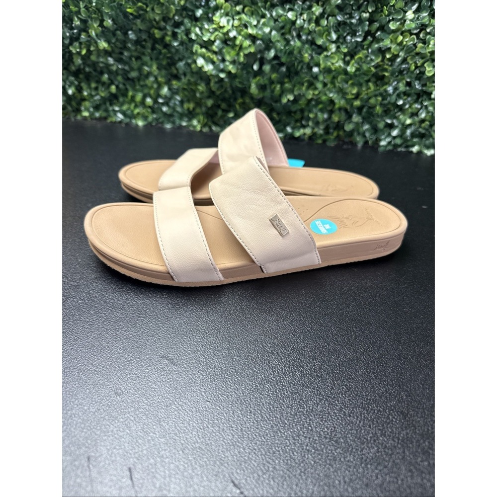NWT Reef Banded Horizon Hi Slide Sandal Natural Tan Women's Size 8 - Picture 3 of 5